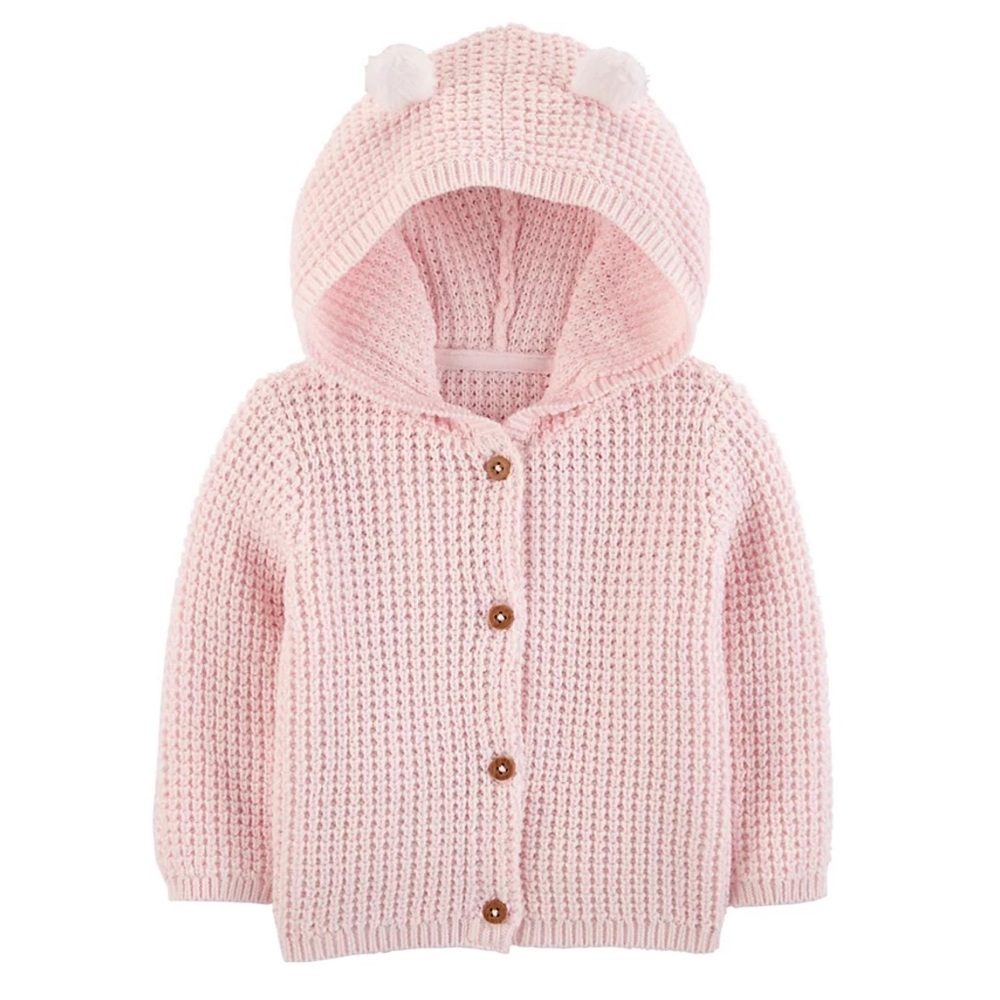 Carter's Baby Girl Pink Bear Knit Sweater